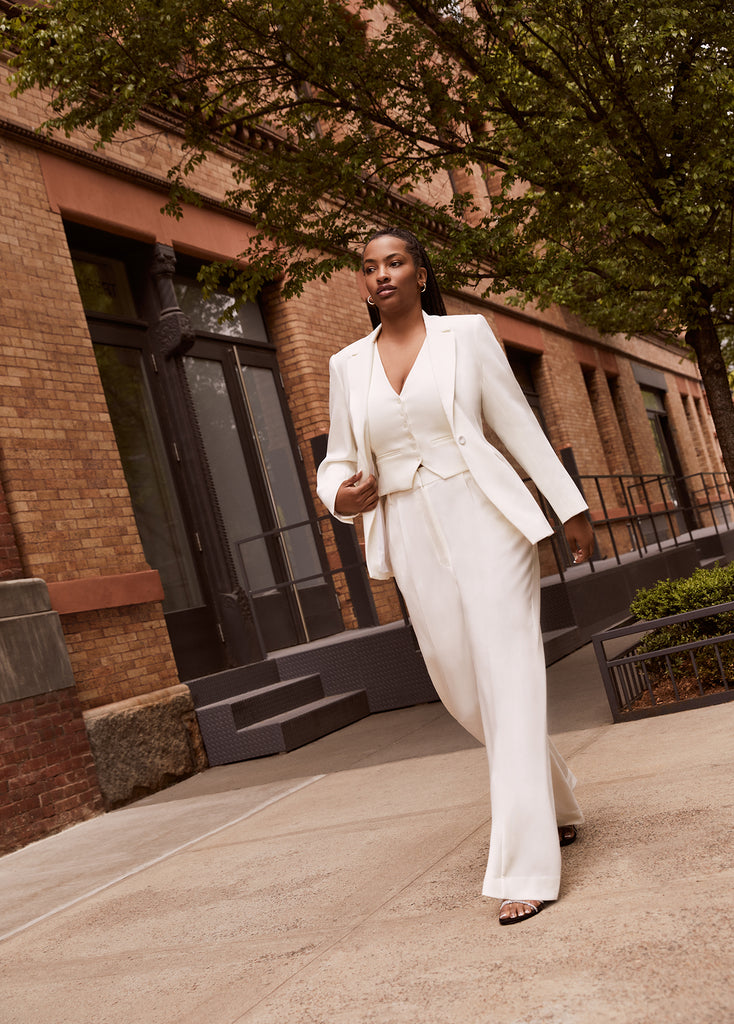 Outfit Negro Con Blazer Blanca Blazer Y Palazzo Sexy Double Breasted White Blazer White Suit Womens Outfit Negro Con Blazer Blanca Blazer Y Palazzo Sexy Double Breasted White Blazer White Suit Womens