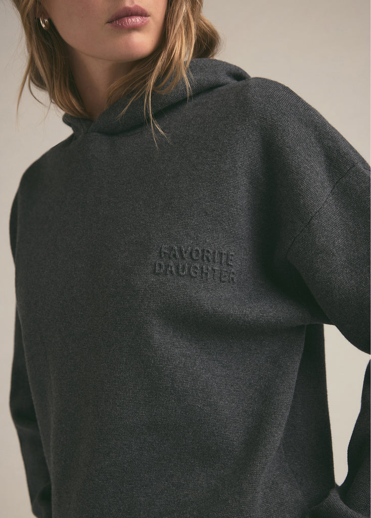 Favorite Daughter Funnel Neck Hoodie Light Blue M 2024