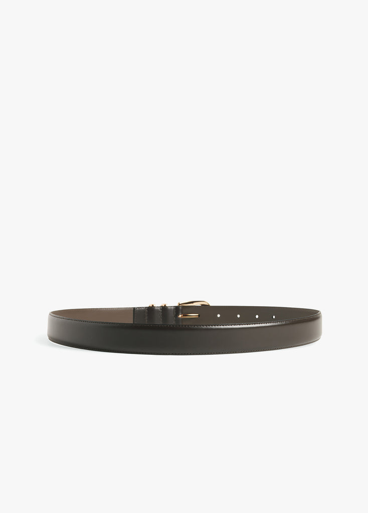 Dark Brown Almond Stud Belt 20 | LEMAIRE