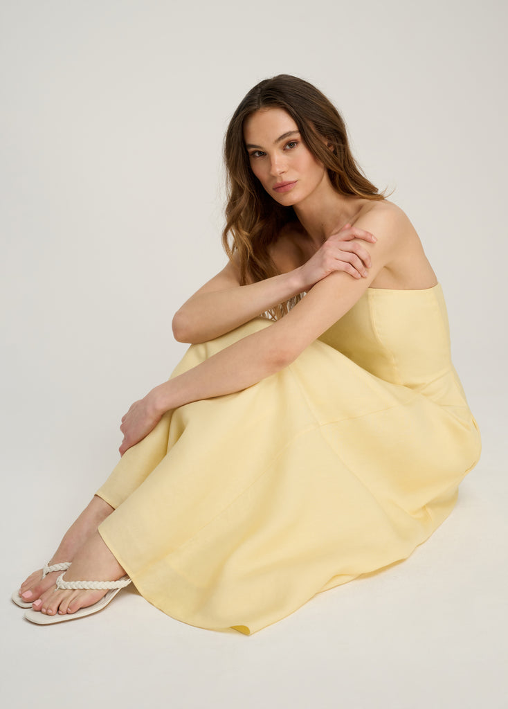 Favorite Daughter The Favorite Linen Dress - Moonbeam Favorite Daughter The Favorite Linen Dress - Moonbeam