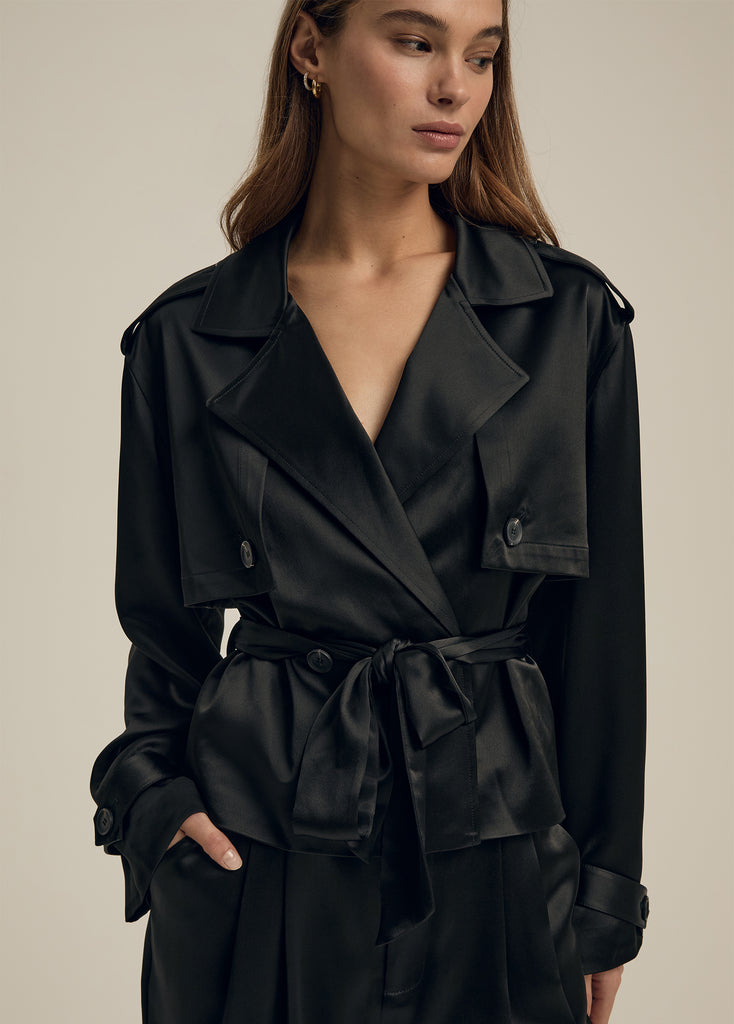 THE CROPPED SATIN CHARLES TRENCH Favorite Daughter