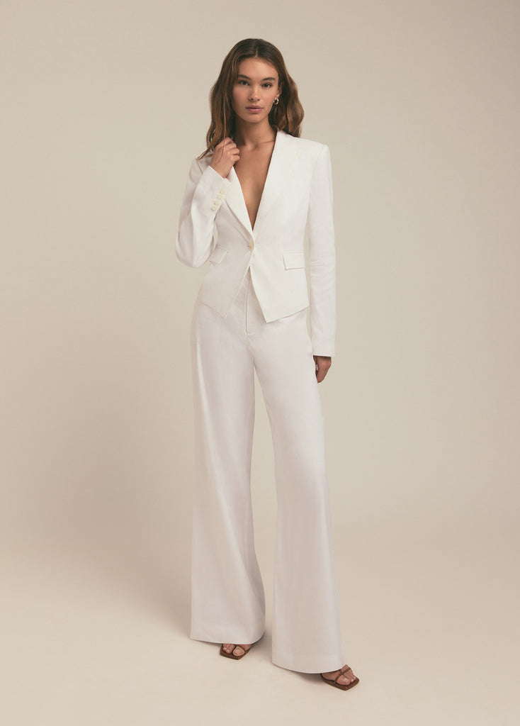 VIP【関税送料無料】希少 ELEVENTY WHITE LINEN BLAZER THE SHORT FAVORITE LINEN BLAZER | Favorite Daughter