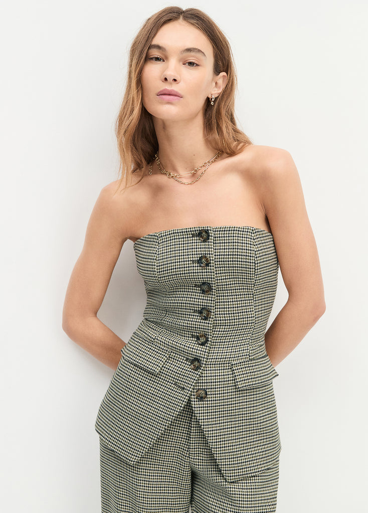The Phoebe Bustier in Cheshire Houndstooth | Formal Pants for