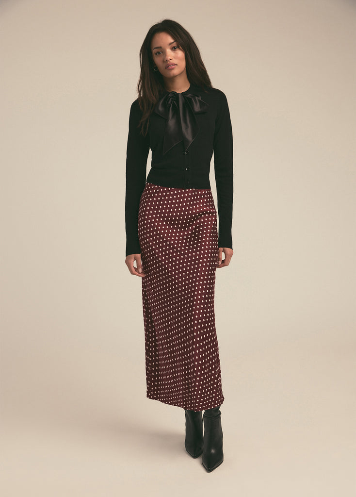 Double Take Full Size Striped Bow Decor Cropped Cardigan main image 1