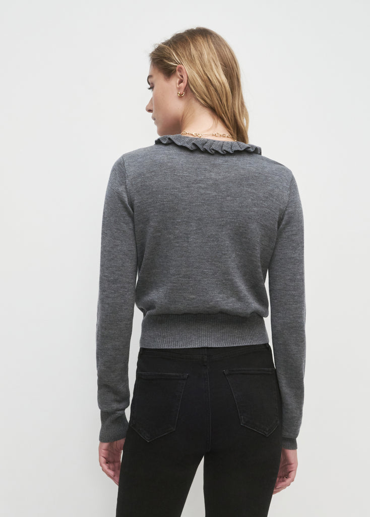 The Meet the Parents Cardigan | Cozy Wool with a Flattering Ruffle