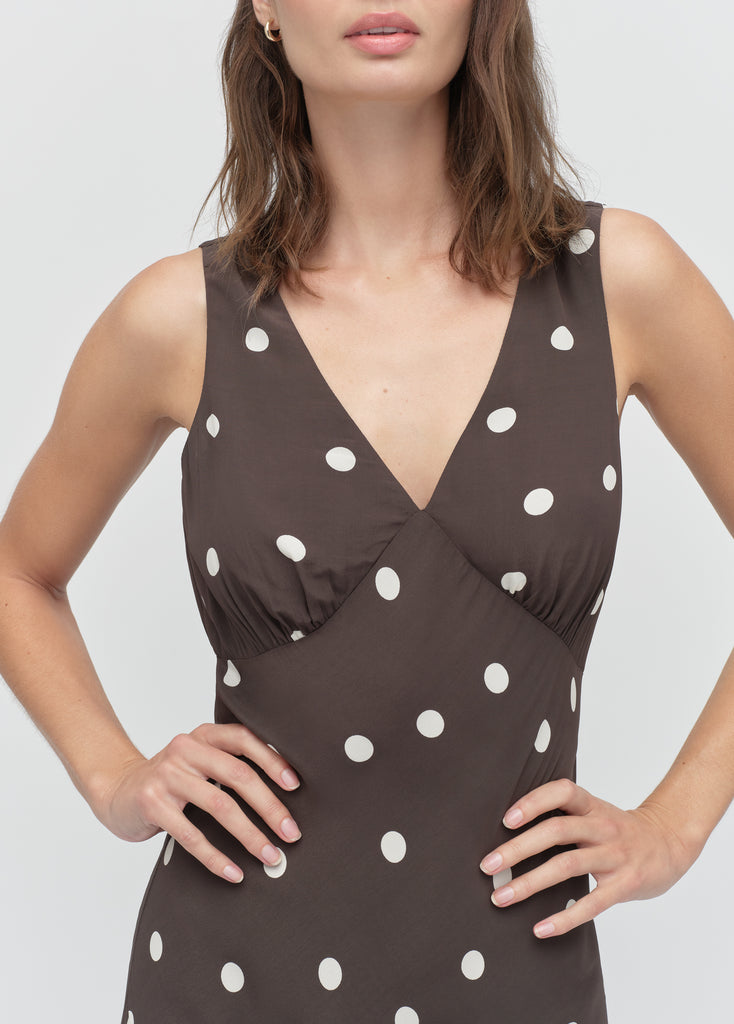 Favorite Daughter Women's The Anyday Anytime Maxi Dress - Espresso Polka Dot - Size 0 Favorite Daughter Women's The Anyday Anytime Maxi Dress - Espresso Polka Dot - Size 0