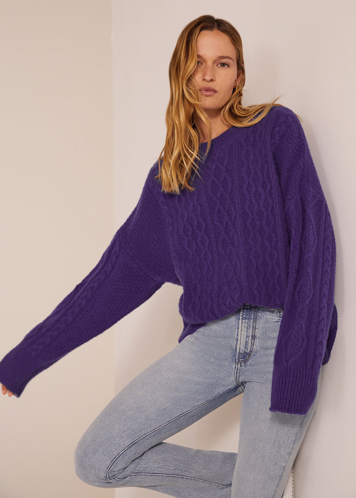 Invera Blue Cable Knit Sweater