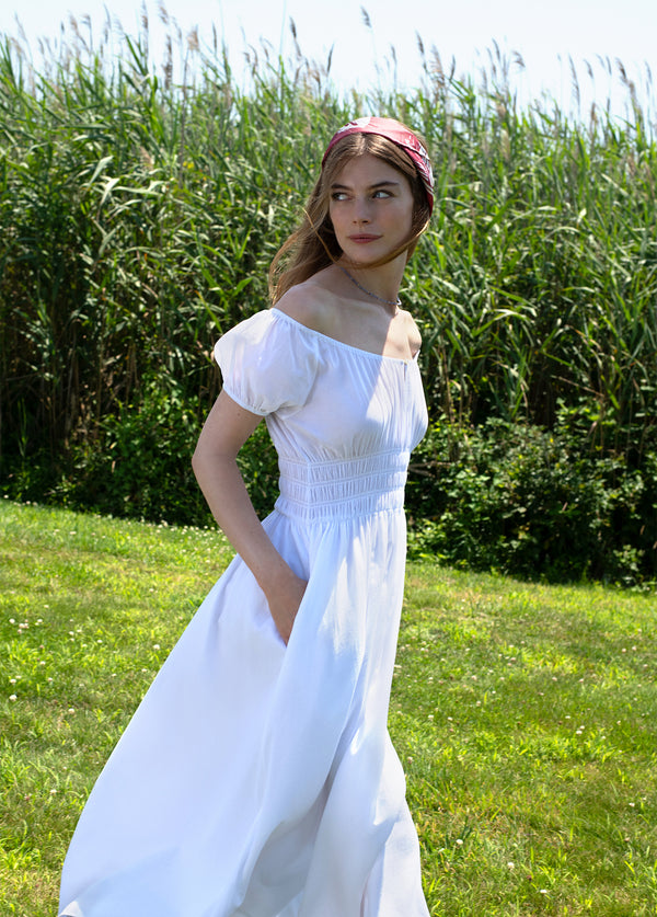 The Swoon Dress White for Women, XS Size, 100% Cotton Voile