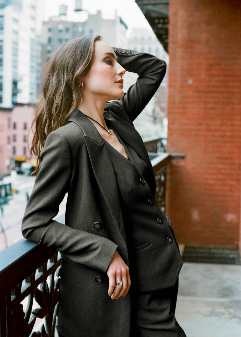 grey suiting