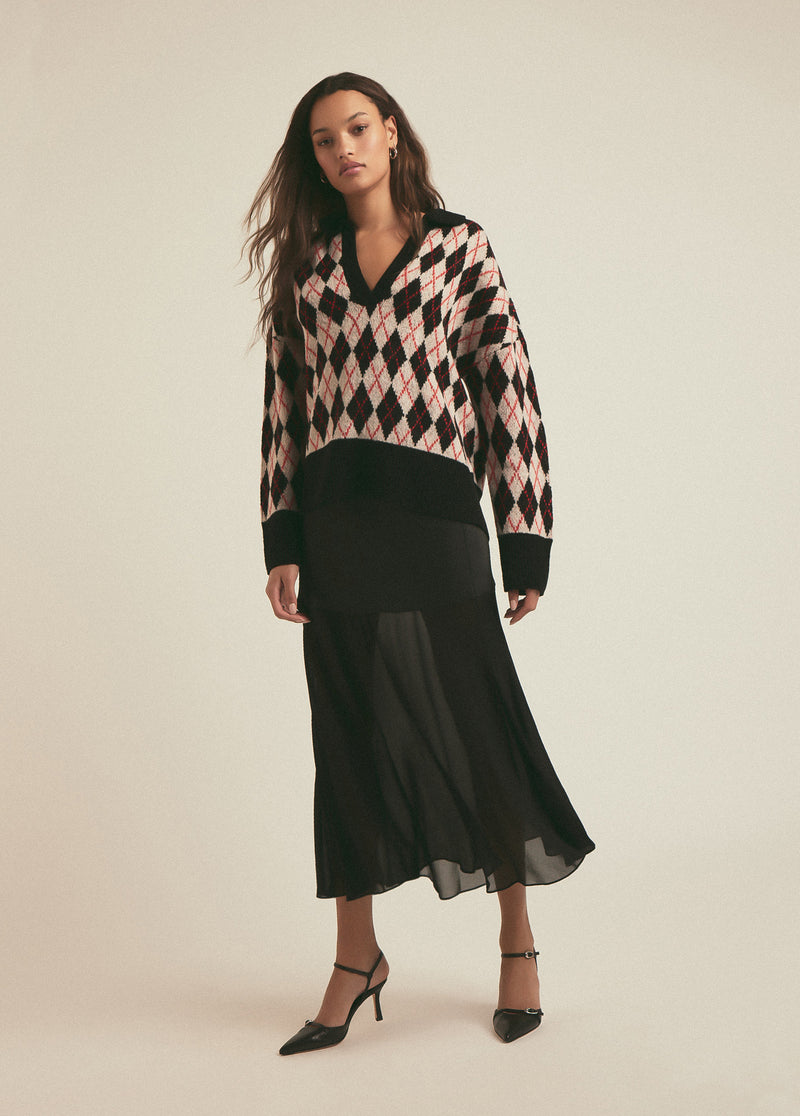 black red argyle