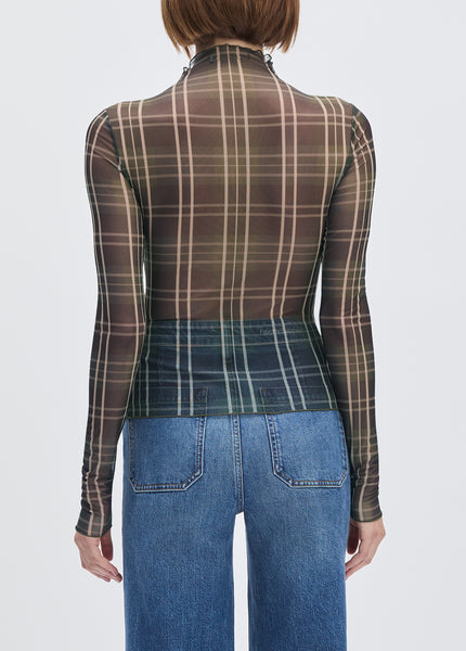 トップス SHEER PLAID VOLUME SLEEVE TOPS 831ddafd-af9b-49cc-8c1c-