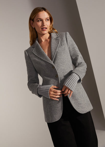 Grey on sale wool blazer