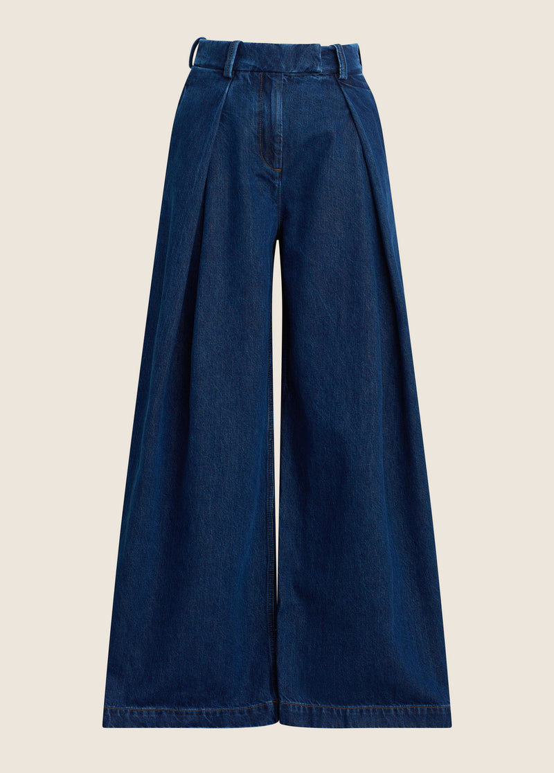 THE PETITE DENIM PLEATS FOR DAYS PANT