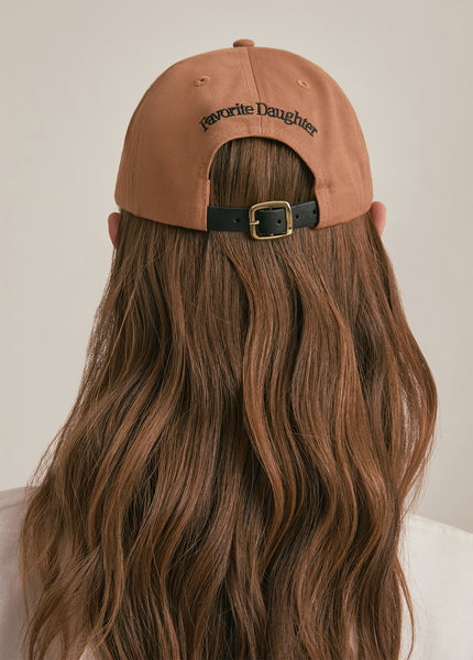 Camel Baseball Cap with Leather Strap | women's Caps | Favorite