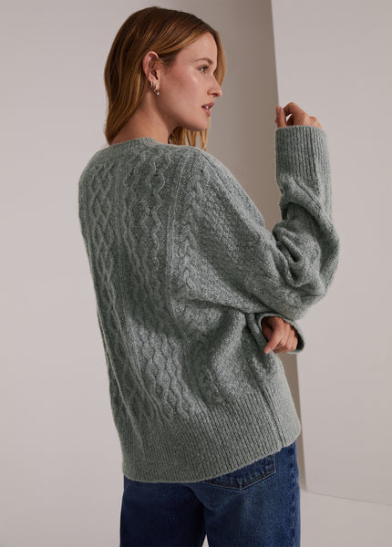 Neighborhood - Savage Distressed Cable-Knit Sweater - Black