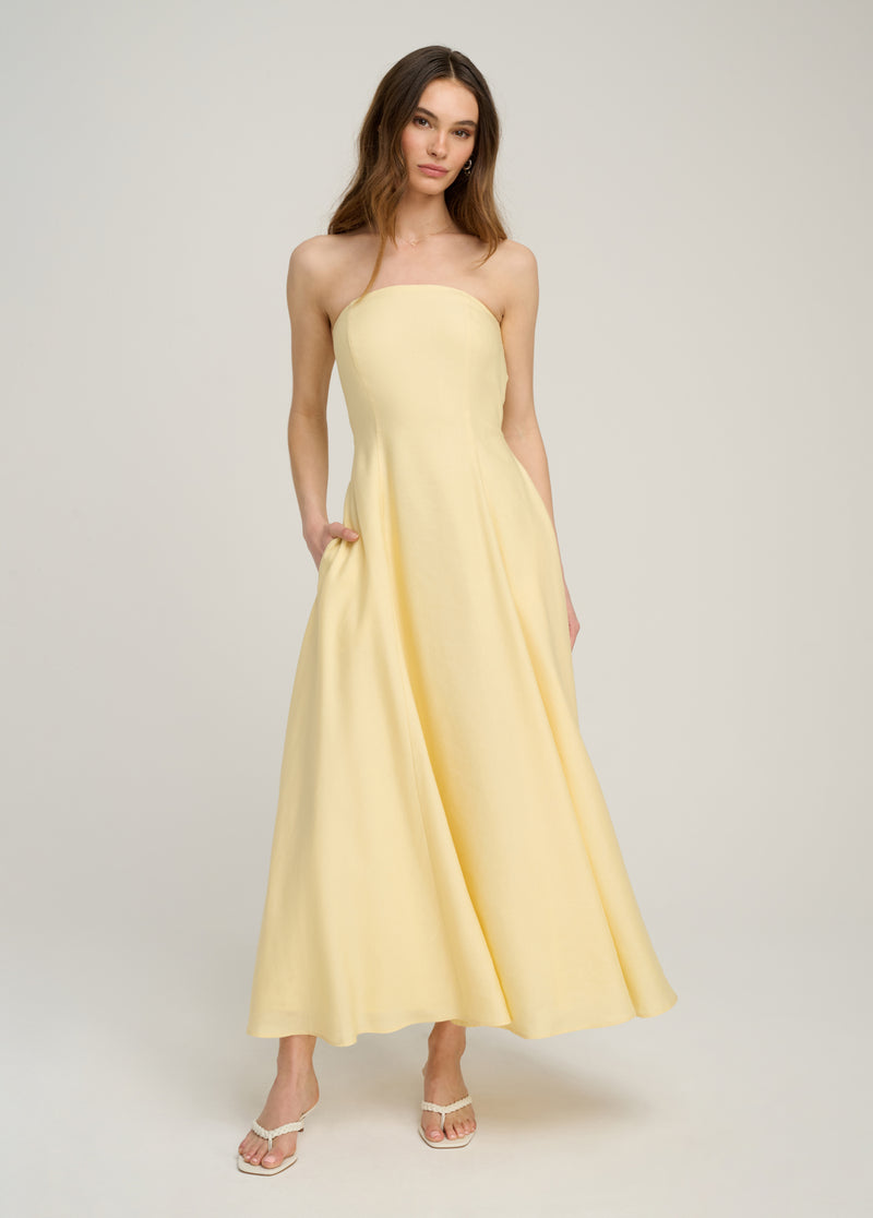 Favorite Daughter The Favorite Linen Dress - Moonbeam Favorite Daughter The Favorite Linen Dress - Moonbeam