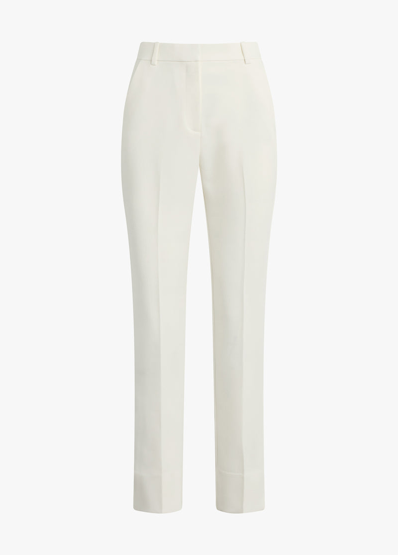 white cigarette pants Lekha Lycra Straight Chikankari Pant - and for good reason White Silk Cigarette Pants, Pearl