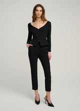 cigarette pants for curvy women Plus Size Trousers fly closure Plus Size - Retro Chic