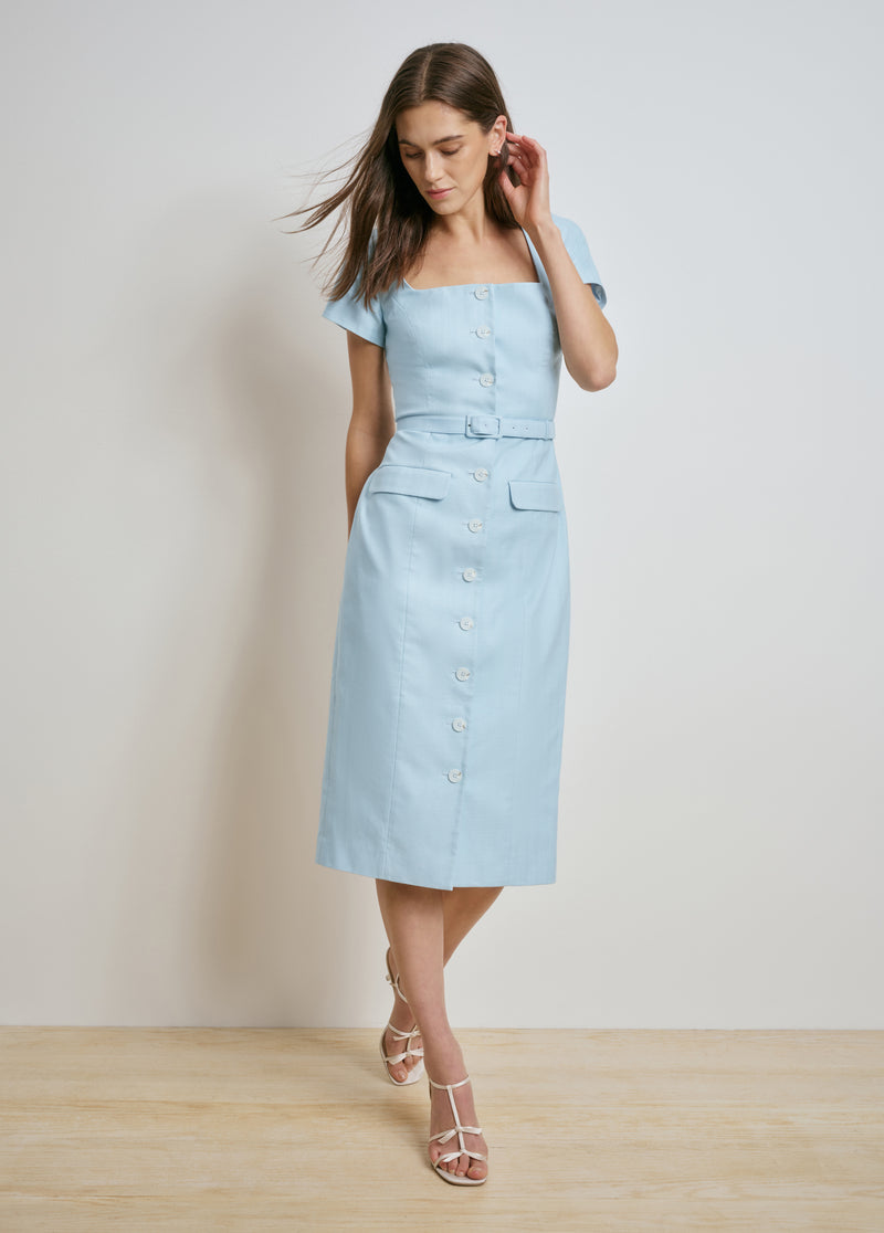 mademoiselle midi dress BRONX AND BANCO Mademoiselle Bridal Midi Dress