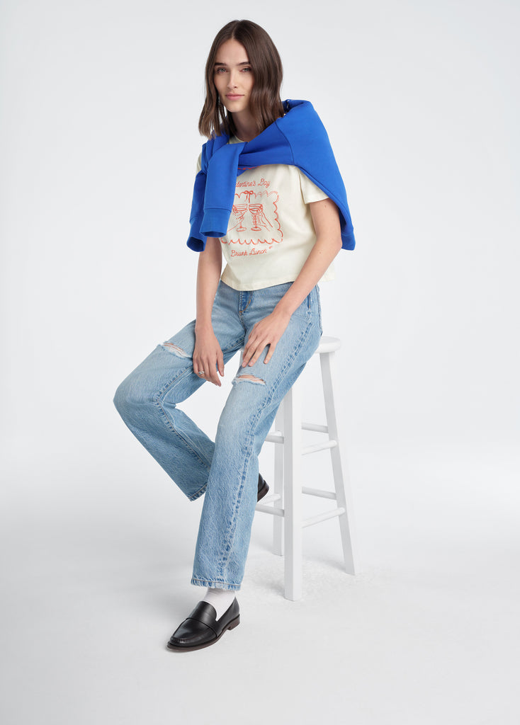 THE CROPPED DRUNK LUNCH TEE | Favorite Daughter