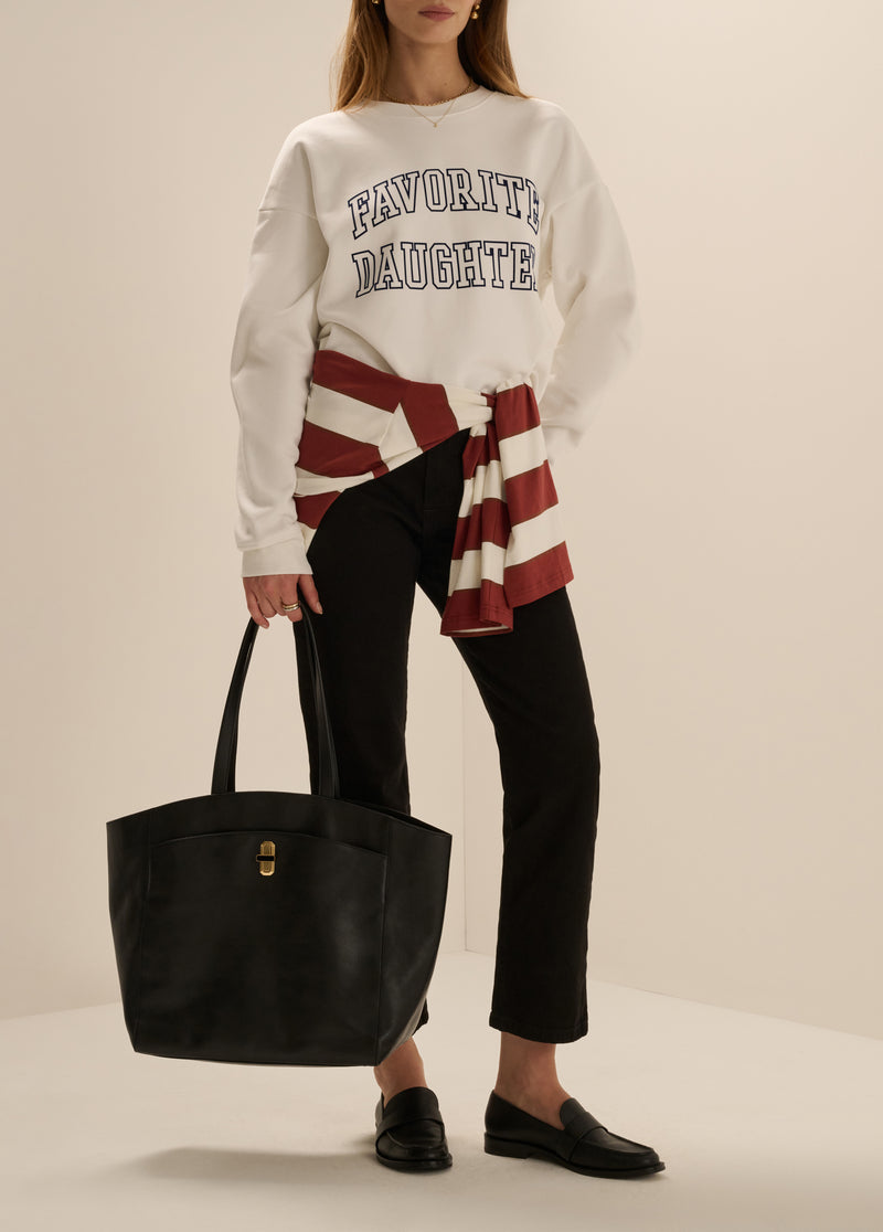 THE CROPPED FAVORITE DAUGHTER FLOCKED SWEATSHIRT