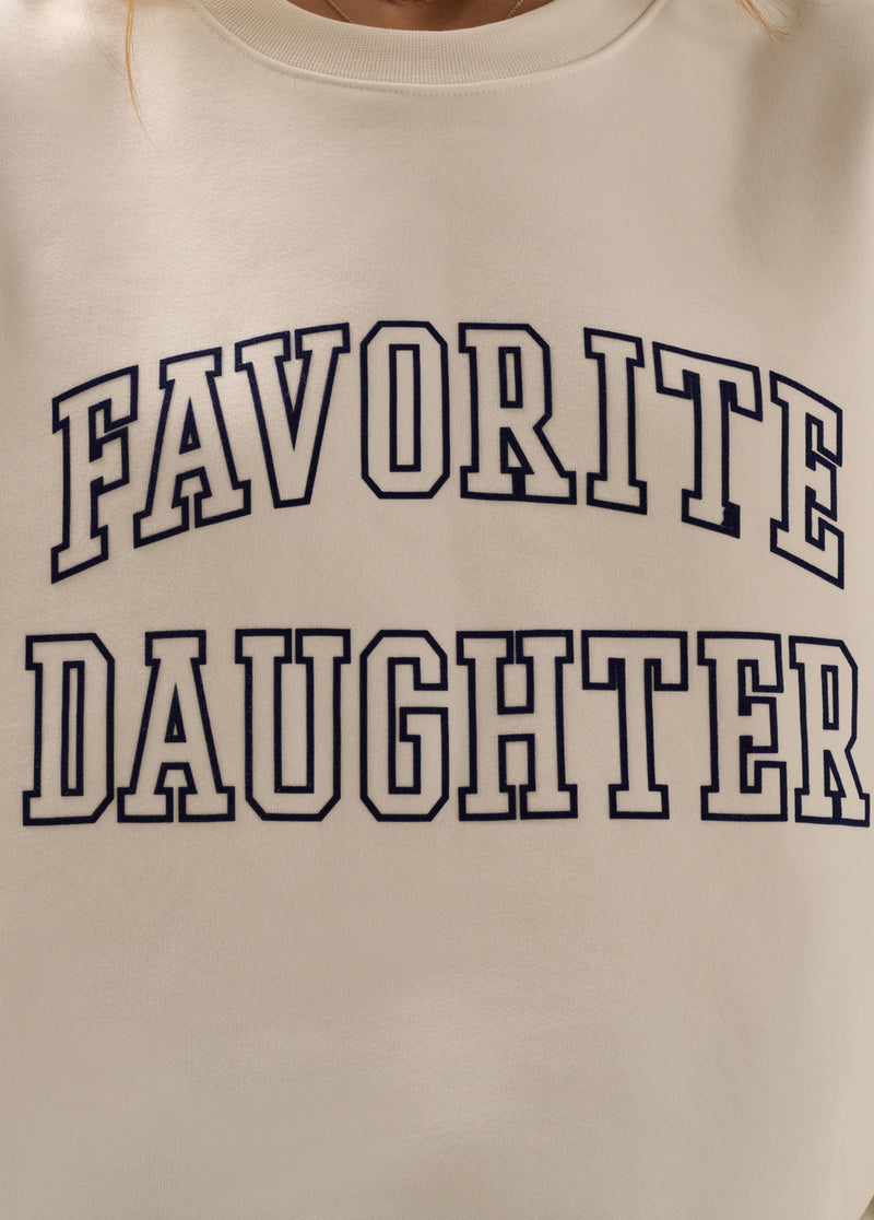 THE CROPPED FAVORITE DAUGHTER FLOCKED SWEATSHIRT