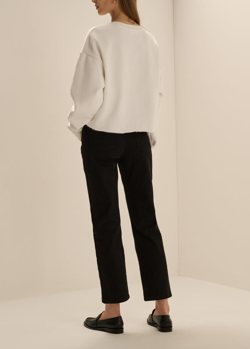 THE CROPPED FAVORITE DAUGHTER FLOCKED SWEATSHIRT