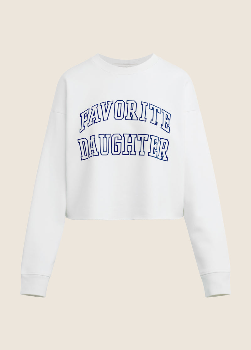 THE CROPPED FAVORITE DAUGHTER FLOCKED SWEATSHIRT