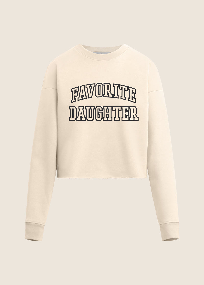 THE CROPPED FAVORITE DAUGHTER VELVET FLOCKED SWEATSHIRT