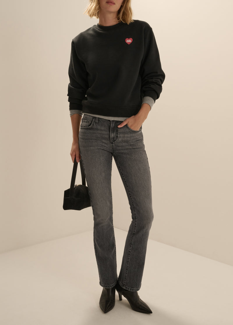 THE EMBROIDERED FAVORITE DAUGHTER HEART SWEATSHIRT