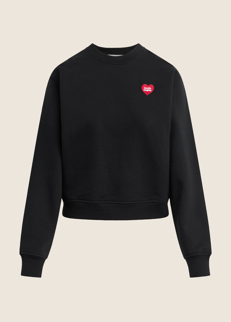 THE EMBROIDERED FAVORITE DAUGHTER HEART SWEATSHIRT
