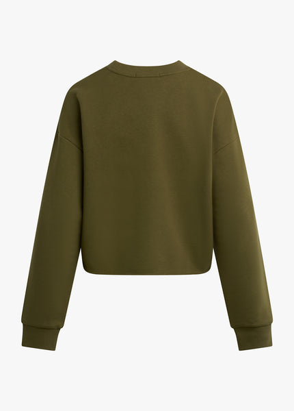 The Cropped Collegiate Sweatshirt in Smoketree Gardenia | Women's