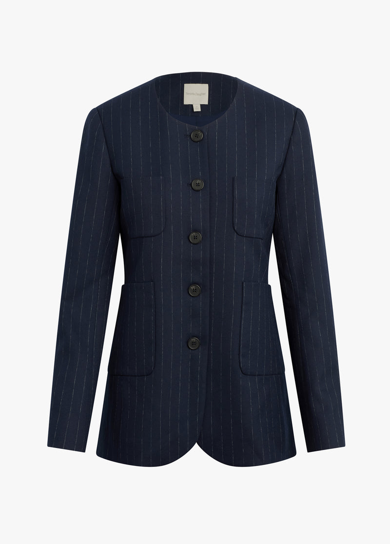navy pinstripe