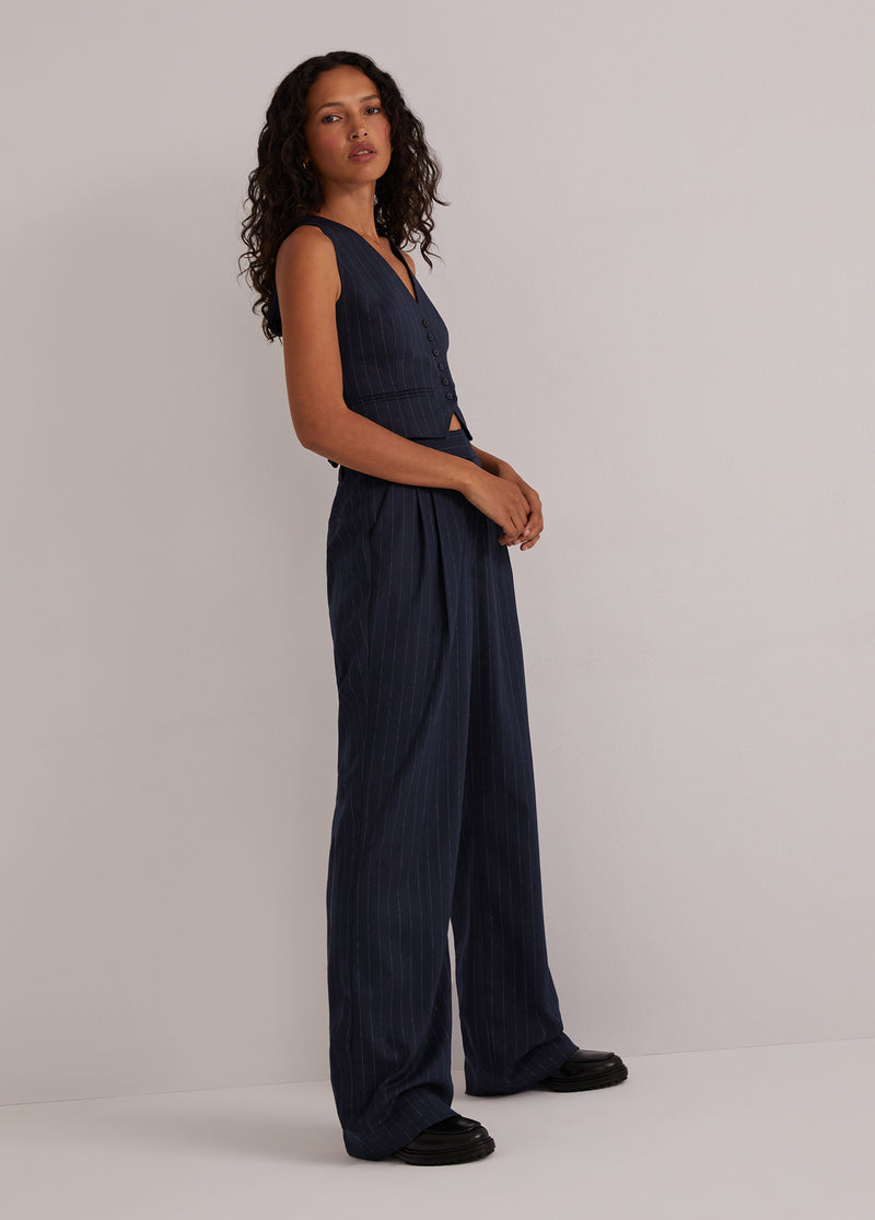 navy pinstripe