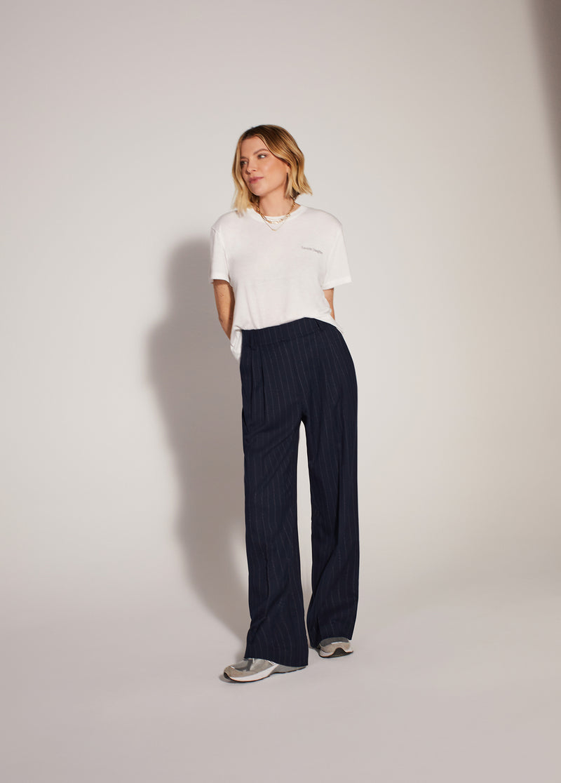 navy pinstripe