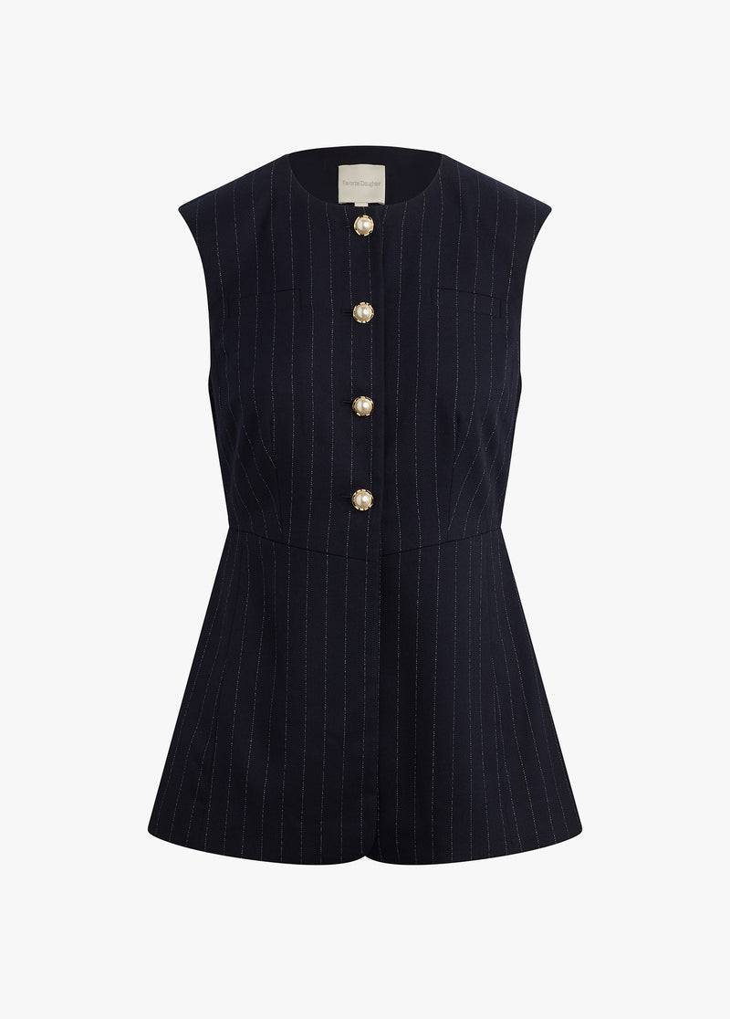 navy pinstripe