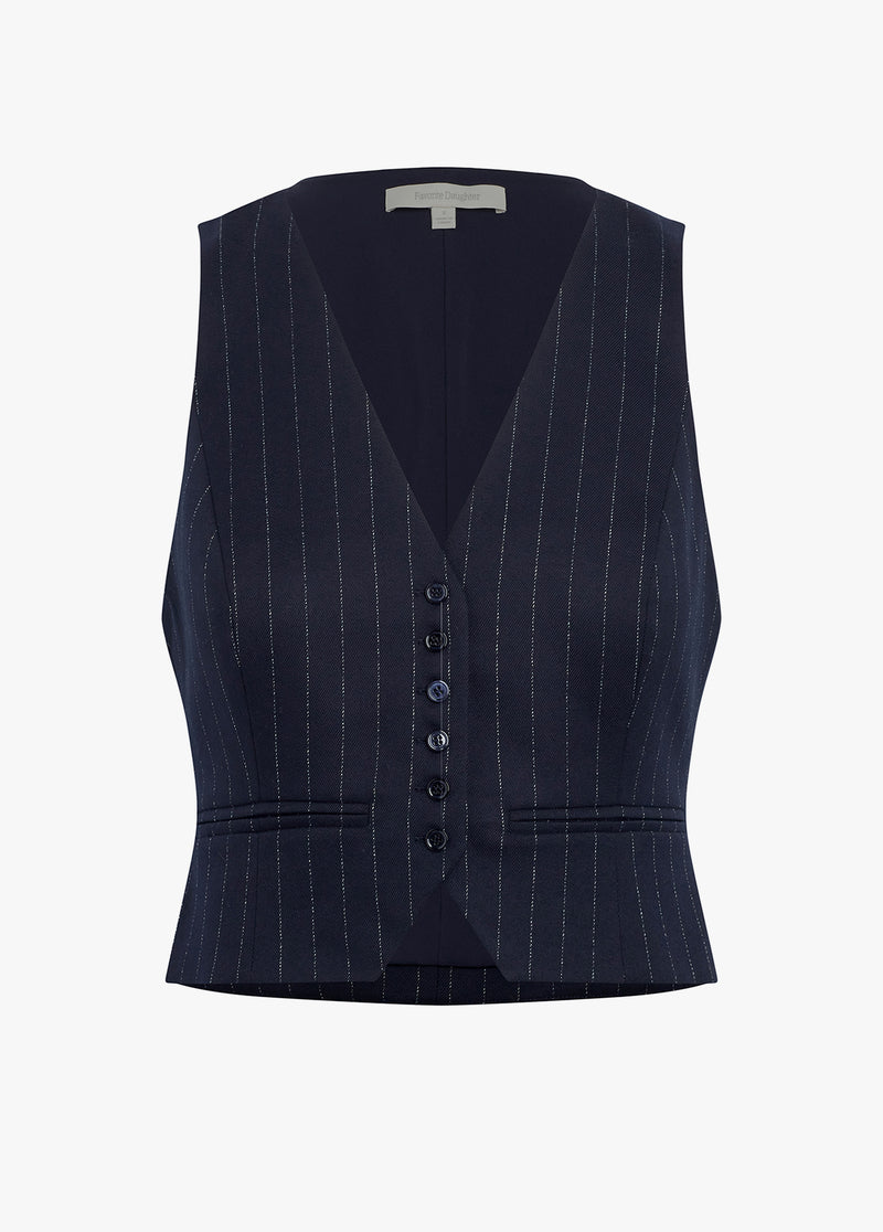 navy pinstripe