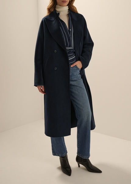 Lucca Wool Blend  Coat（rich navy） The Luca Coat in Navy | Women's Winter Coats | Favorite Daughter