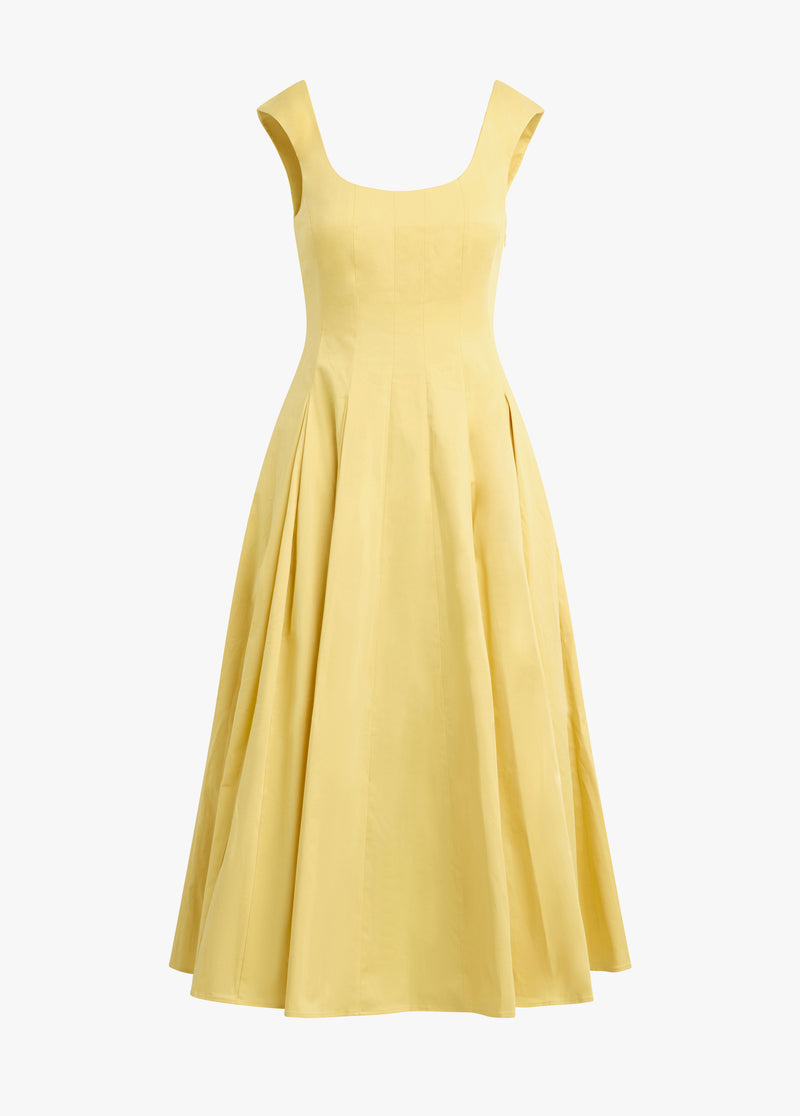 The Muse Dress Golden 0 by Favorite Daughter 98% Cotton Poplin, 2% Elastane