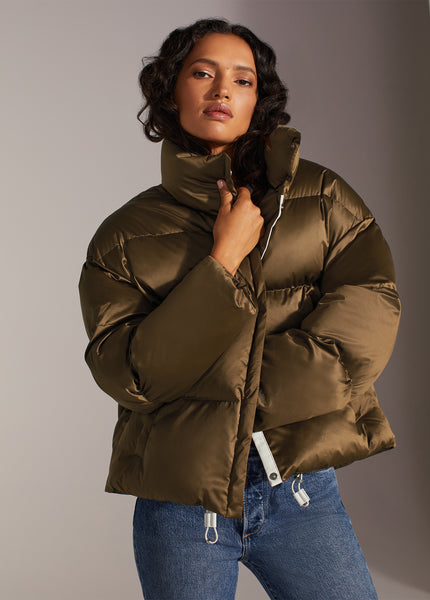 Bronze puffer jacket online