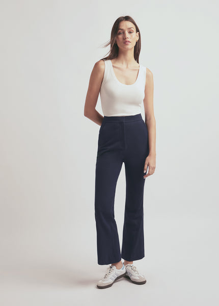 Buy Globus Navy Cotton Mid Rise Cropped Trousers for Women Online @ Tata  CLiQ