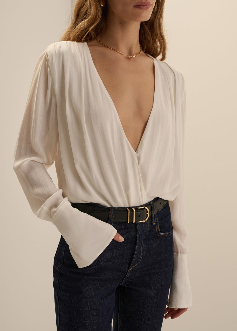 THE STRIPE JACQUARD DATE BLOUSE