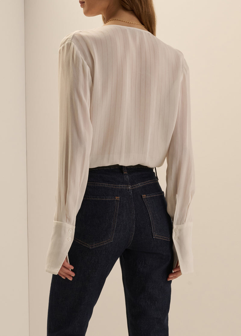 THE STRIPE JACQUARD DATE BLOUSE