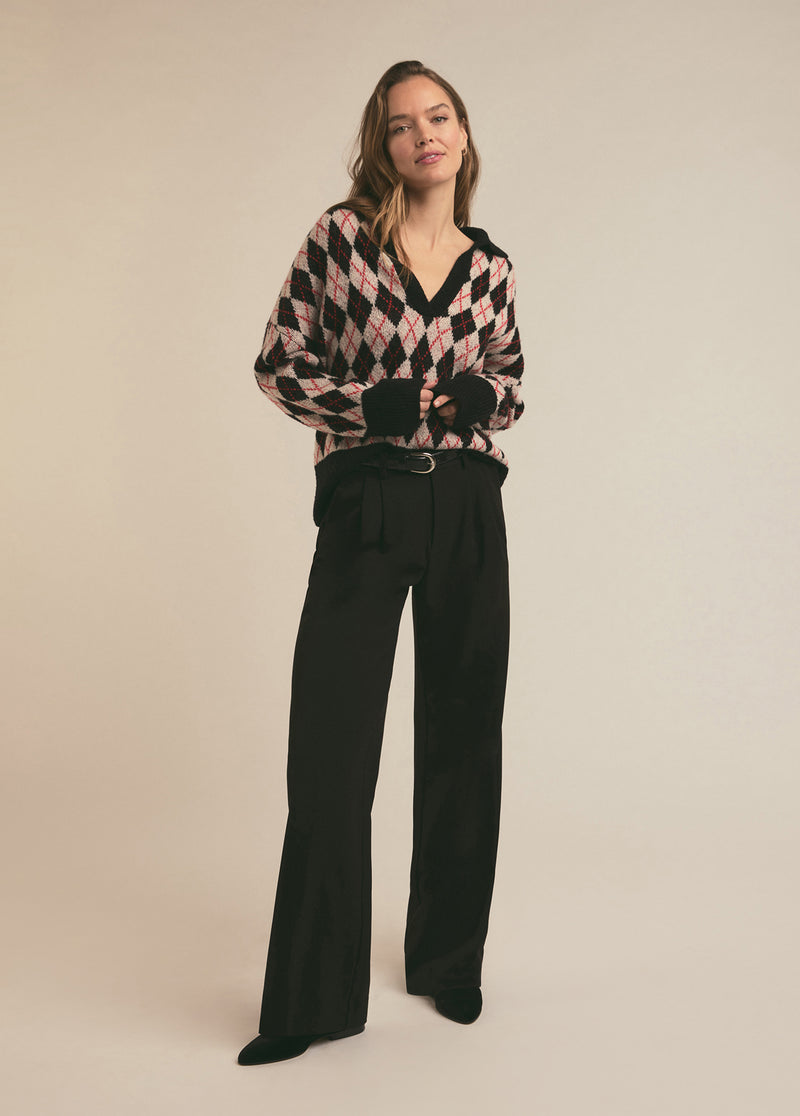 black red argyle