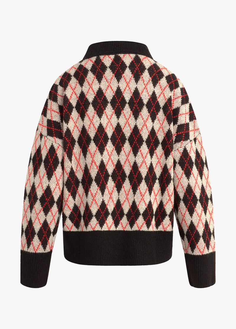 black red argyle