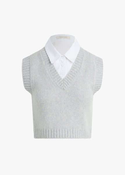 トップス Olde H & Daughter WOOL DS KNIT VEST fnmskv3556_light-