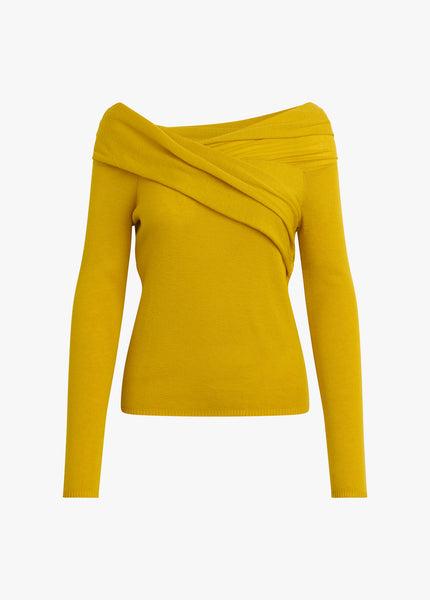 Charmed Top | Dijon Merino Wool Off-the-Shoulder Cozy Holiday