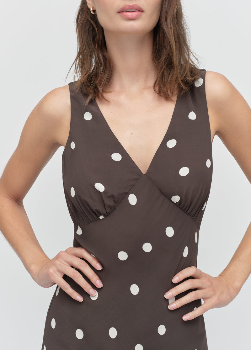 Favorite Daughter Women's The Anyday Anytime Maxi Dress - Espresso Polka Dot Favorite Daughter Women's The Anyday Anytime Maxi Dress - Espresso Polka Dot