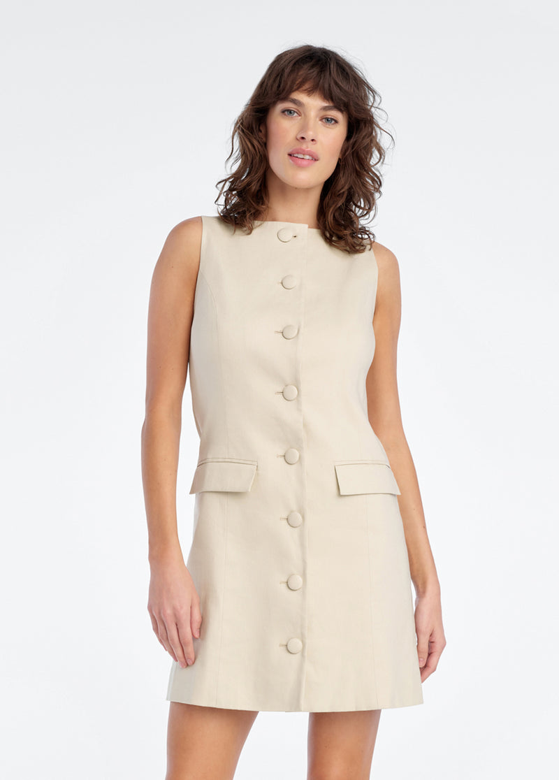 Favorite Daughter The Cece Linen Dress | Off White | Size 14