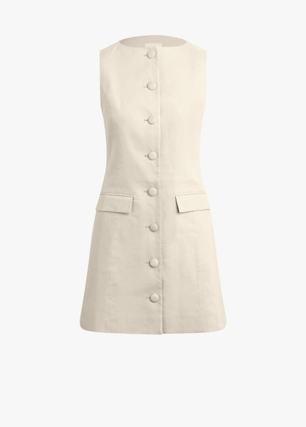 Favorite Daughter The Cece Linen Dress | Off White | Size 4